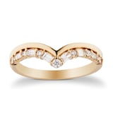 Goldsmiths 18ct Yellow Gold 0.20cttw Shaped Wedding Ring - Ring Size K