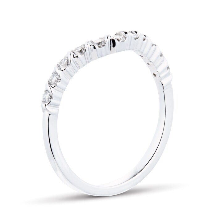 Goldsmiths 18ct White Gold 0.30cttw Shaped Wedding Ring