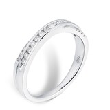 Goldsmiths 18ct White Gold 0.25cttw Diamond Double Cross Over Ring