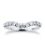 Goldsmiths 18ct White Gold 0.30cttw Shaped Wedding Band - Ring Size K