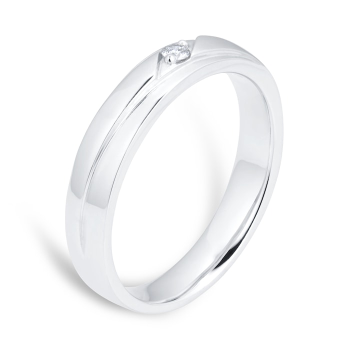 Goldsmiths 18ct White Gold 0.05cttw Diamond Wedding Ring