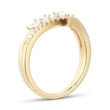 Goldsmiths 18ct Yellow Gold 0.40ct Diamond Pear & Marquise Double Row Wedding Band