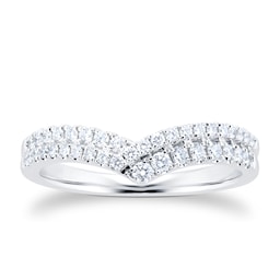 08210984 - 18ct White Gold 0.34cttw Diamond Double Row V Shaped Band