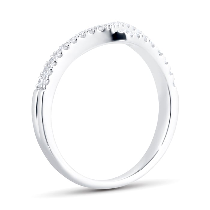 Goldsmiths 18ct White Gold 0.34cttw Diamond Double Row V Shaped Band