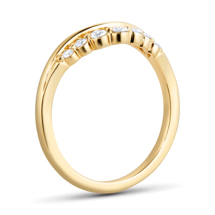 Goldsmiths 18ct Yellow Gold 0.20cttw Diamond Shaped Wedding Band