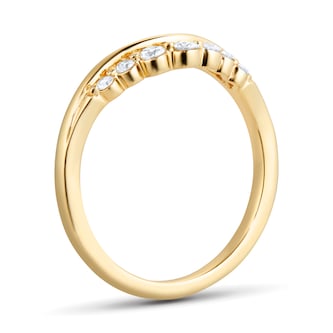 Goldsmiths 18ct Yellow Gold 0.20cttw Diamond Shaped Wedding Band