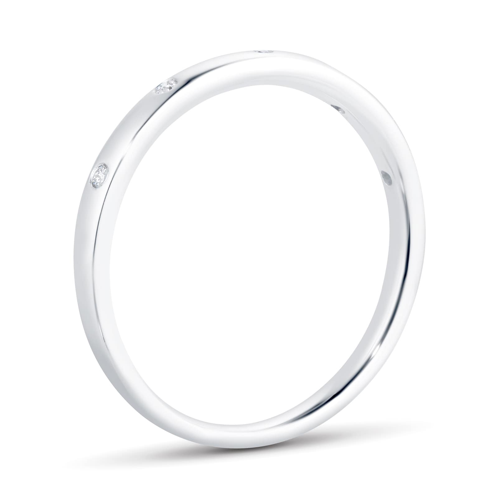 Goldsmiths 18ct White Gold 0.03ct Diamond 5 Stone Wedding Band Goldsmiths 18ct White Gold 0.03ct Diamond 5 Stone Wedding Band