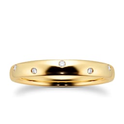 08210988 - 18ct Yellow Gold 0.04ct Diamond 5 Stone Wedding Band