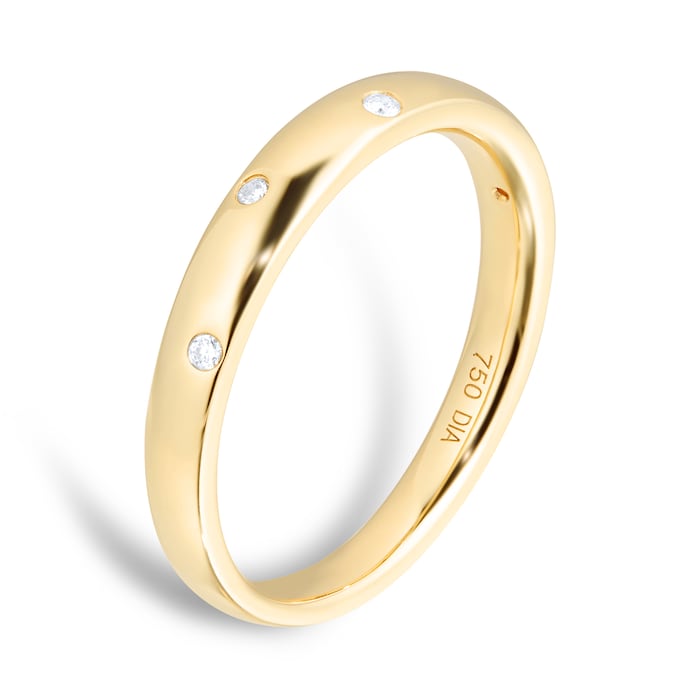 Goldsmiths 18ct Yellow Gold 0.04ct Diamond 5 Stone Wedding Band