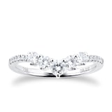 Goldsmiths 18ct White Gold 0.50ct Diamond Curved Wedding Ring