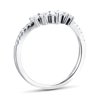 Goldsmiths 18ct White Gold 0.50ct Diamond Curved Wedding Ring