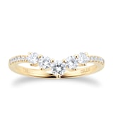 Goldsmiths 18ct Yellow Gold 0.50ct Diamond Curved Wedding Ring