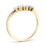 Goldsmiths 18ct Yellow Gold 0.50ct Diamond Curved Wedding Ring