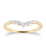 Goldsmiths 18ct Yellow Gold 0.25cttw Diamond Shape Wedding Ring