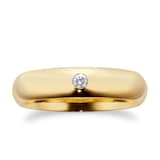 Goldsmiths 18ct Yellow Gold 0.05ct Diamond 5mm Paris Court Wedding Ring