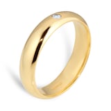 Goldsmiths 18ct Yellow Gold 0.05ct Diamond 5mm Paris Court Wedding Ring
