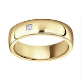 Mappin & Webb 18ct Yellow Gold 0.08cttw Princess Cut Rub Over Wedding Ring