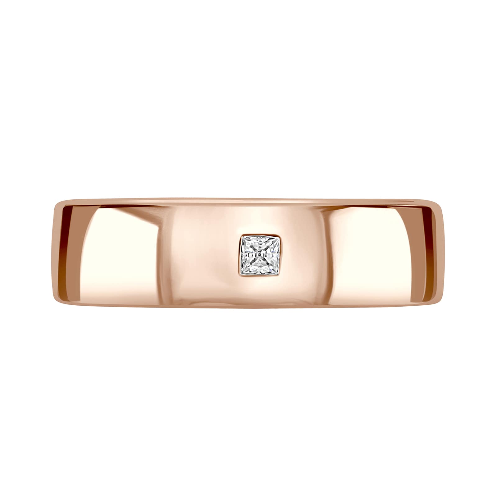 Mappin 
Webb 18ct Rose Gold 0.08cttw Princess Cut Rub Over Wedding Ring