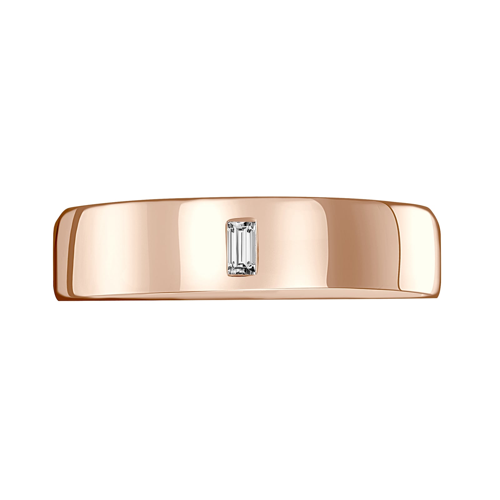 Mappin & Webb 18ct Rose Gold 0.06cttw Emerald Cut Wedding Ring