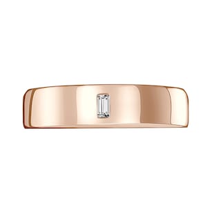 Mappin & Webb 18ct Rose Gold 0.06cttw Emerald Cut Wedding Ring