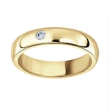 Mappin & Webb 18ct Yellow Gold 0.08cttw Round Brilliant Cut Rub Over Diamond Set Wedding Ring