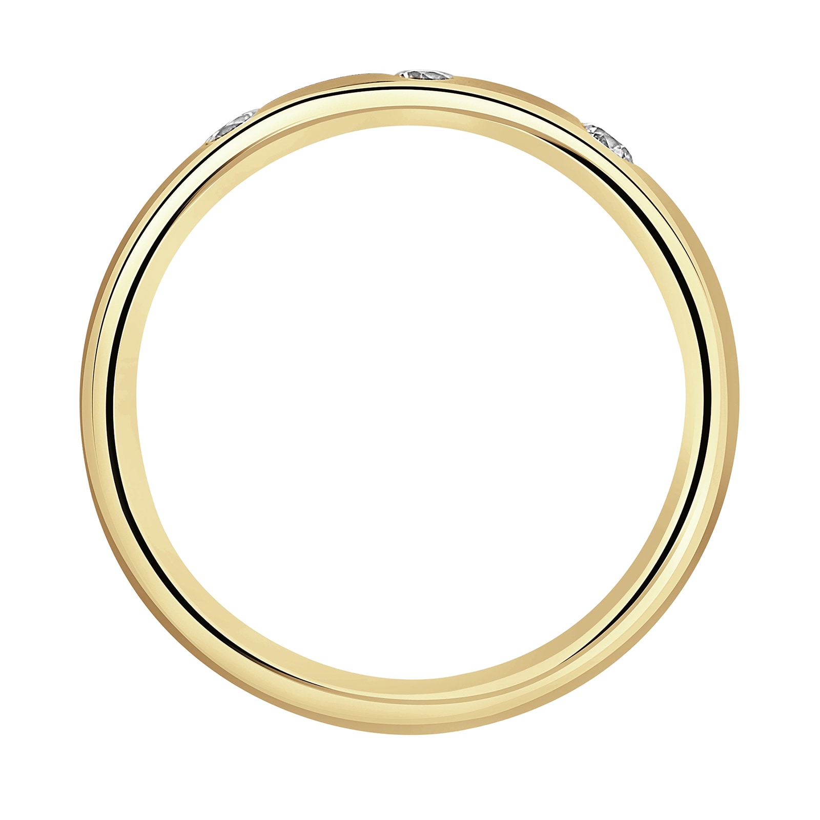 Mappin & Webb 18ct Yellow Gold 0.24cttw Round Brilliant Cut Three Stone Diamond Wedding Ring