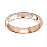 Mappin & Webb 18ct Rose Gold 0.24cttw Round Brilliant Cut Three Stone Diamond Wedding Ring