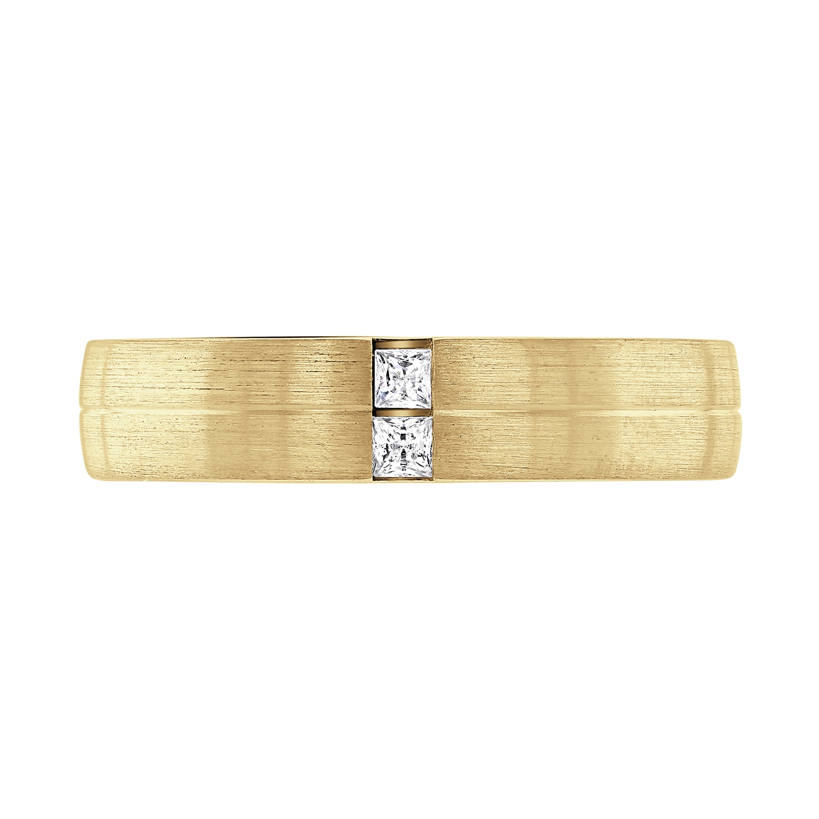 Mappin 
Webb 18ct Yellow Gold 0.10cttw Princess Cut Diamond Brushed Wedding Ring