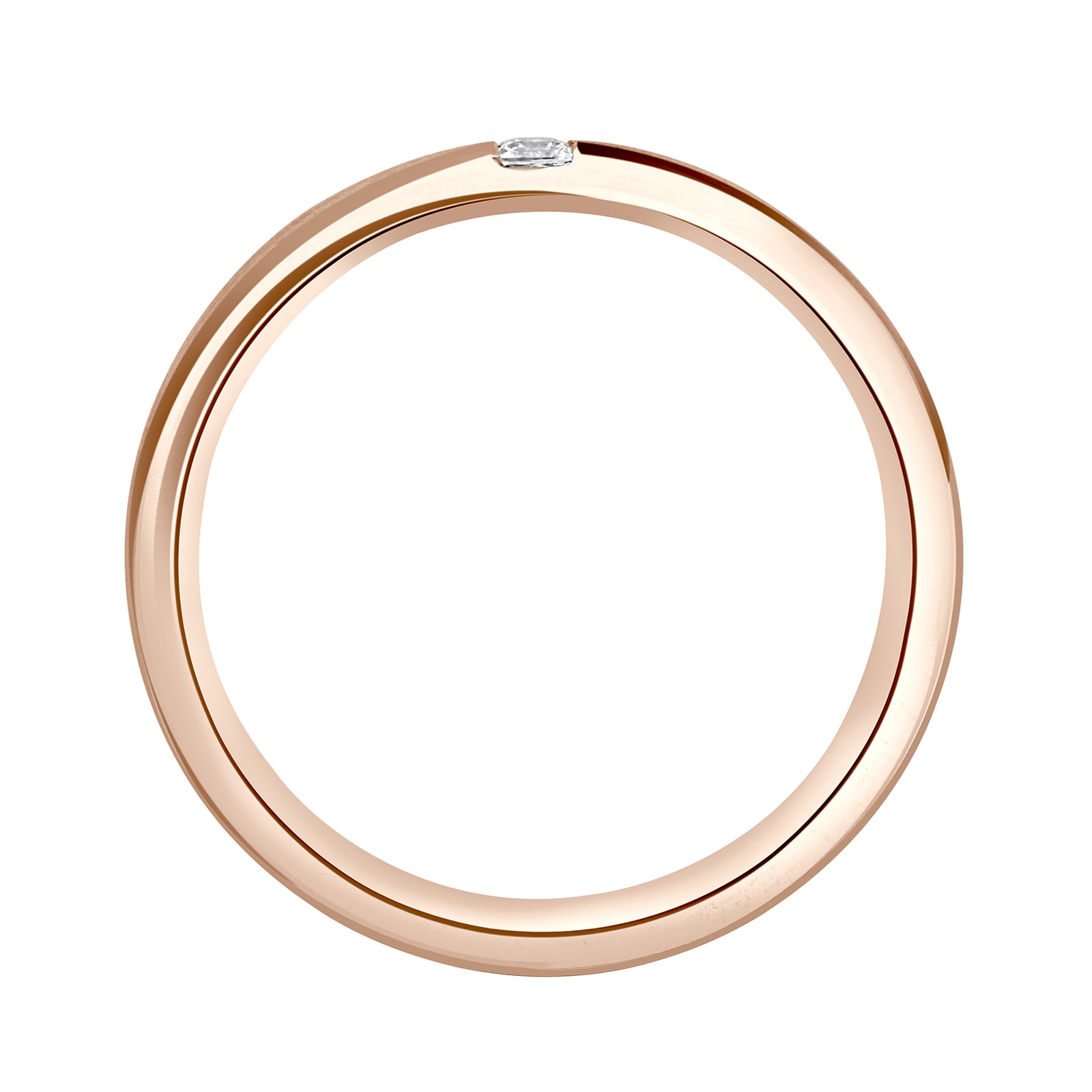 Mappin & Webb 18ct Rose Gold 0.10cttw Princess Cut Diamond Brushed Wedding Ring