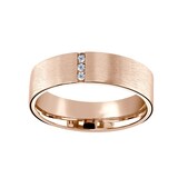 Mappin & Webb 18ct Rose Gold 0.04cttw Round Brilliant Cut Diamond Brushed Wedding Ring