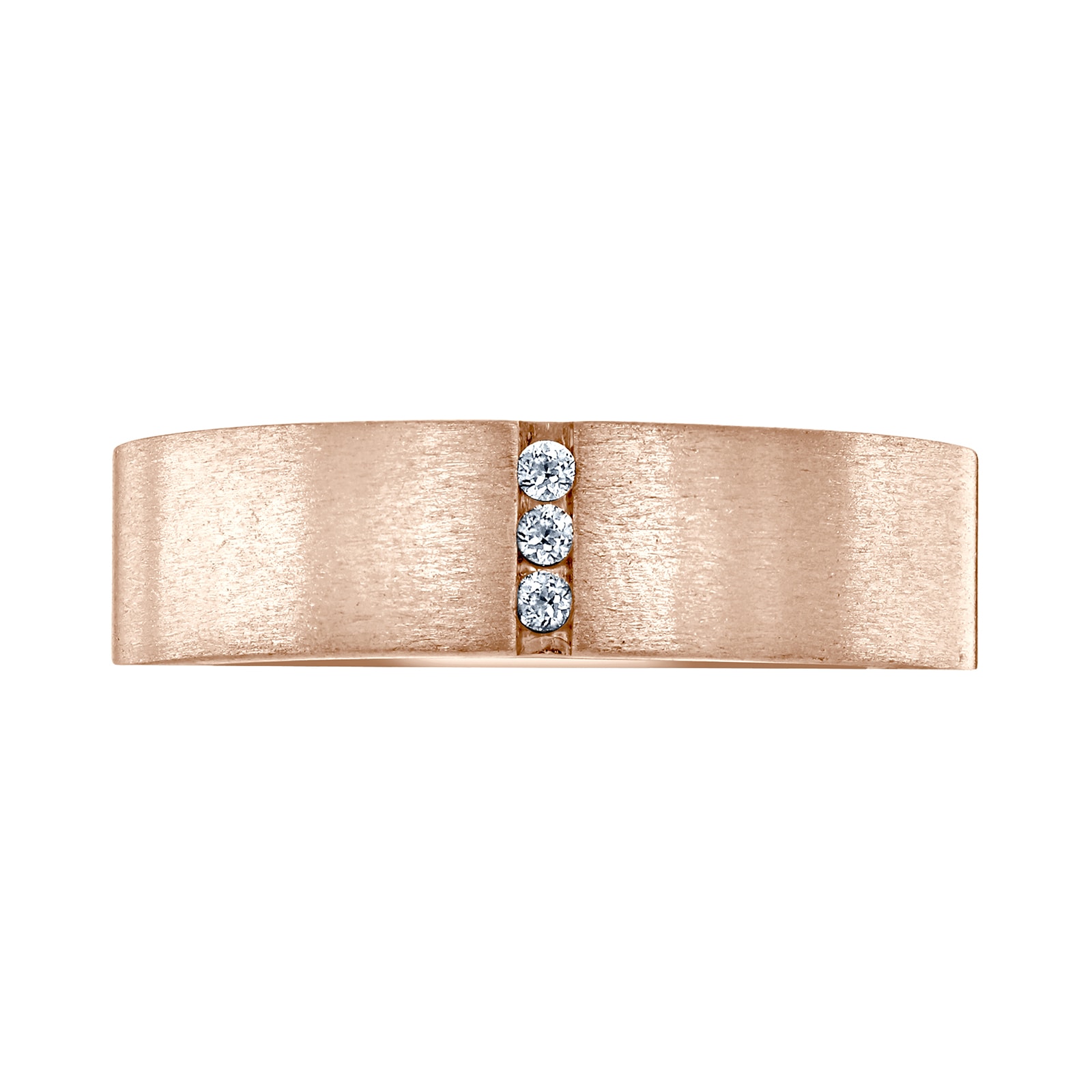 Mappin 
Webb 18ct Rose Gold 0.04cttw Round Brilliant Cut Diamond Brushed Wedding Ring