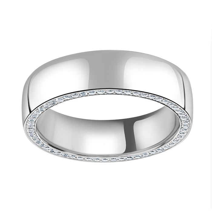 Mappin & Webb 18ct White Gold 0.56cttw Round Brilliant Cut Diamond Set Wedding Ring