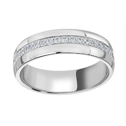 08211246 - 18ct White Gold 0.64cttw Round Brilliant Cut Centre Diamond Set Wedding Ring