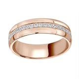 Mappin & Webb 18ct Rose Gold 0.64cttw Round Brilliant Cut Centre Diamond Set Wedding Ring