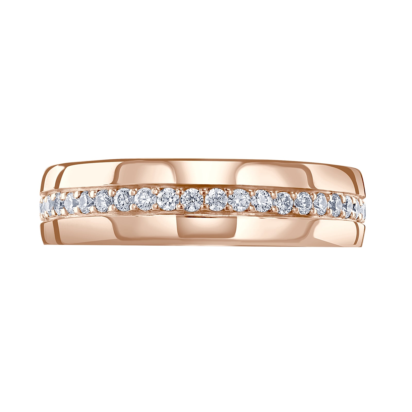 Mappin 
Webb 18ct Rose Gold 0.64cttw Round Brilliant Cut Centre Diamond Set Wedding Ring