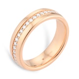 Mappin & Webb 18ct Rose Gold 0.64cttw Round Brilliant Cut Centre Diamond Set Wedding Ring - Ring Size O