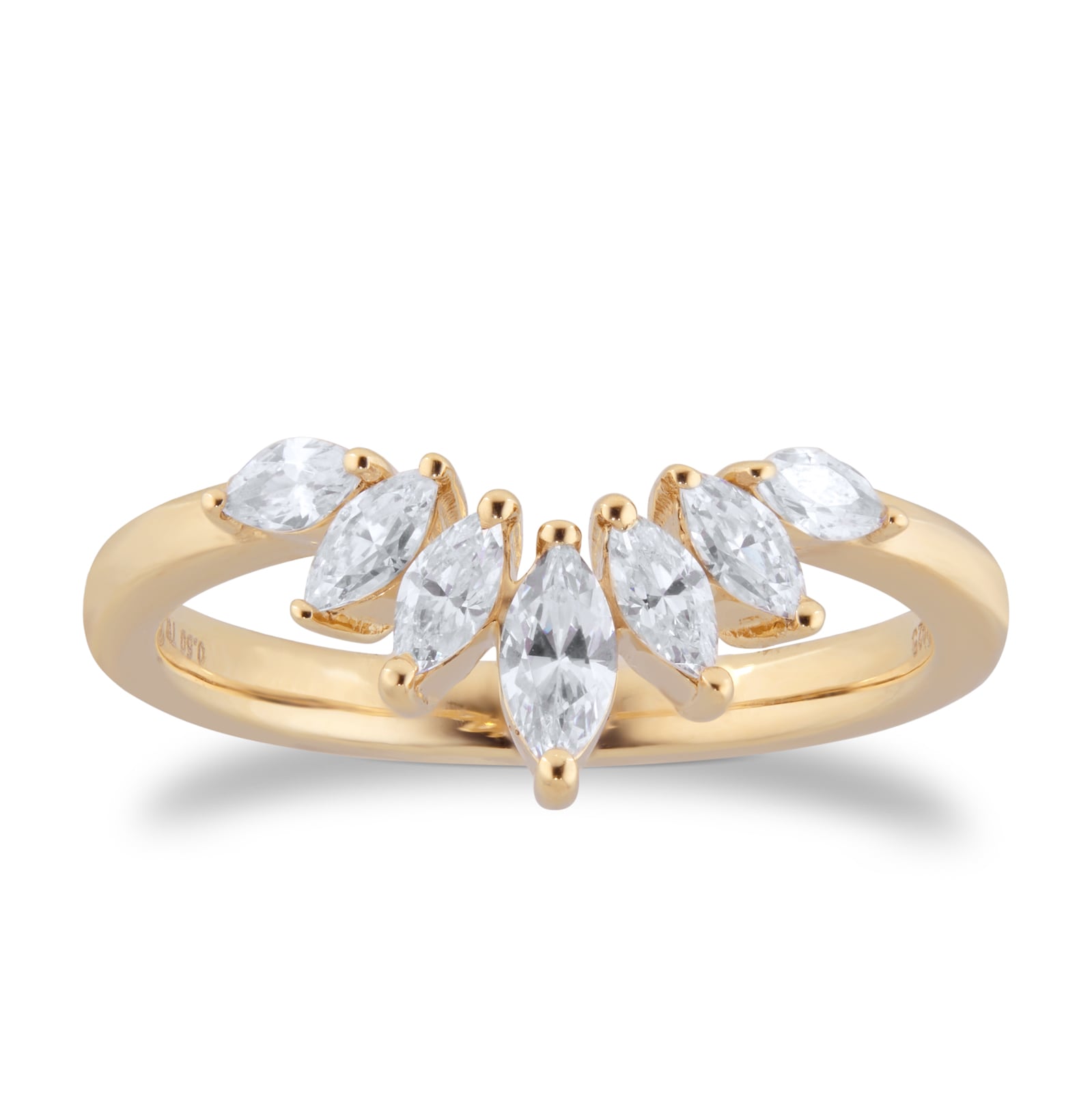 Goldsmiths 18ct Yellow Gold 0.50cttw Diamond Marquise Wedding Ring Goldsmiths 18ct Yellow Gold 0.50cttw Diamond Marquise Wedding Ring