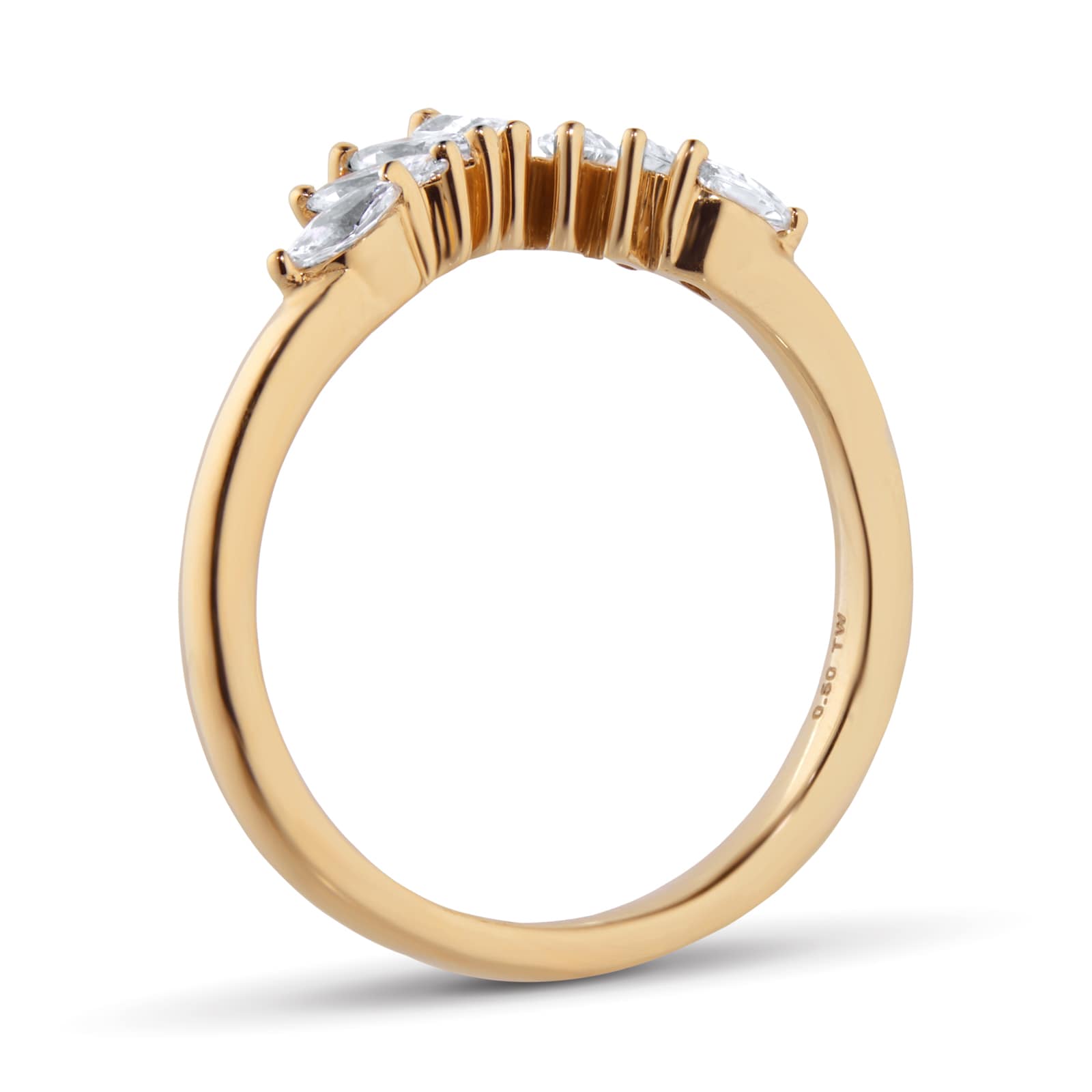 Goldsmiths 18ct Yellow Gold 0.50cttw Diamond Marquise Wedding Ring Goldsmiths 18ct Yellow Gold 0.50cttw Diamond Marquise Wedding Ring