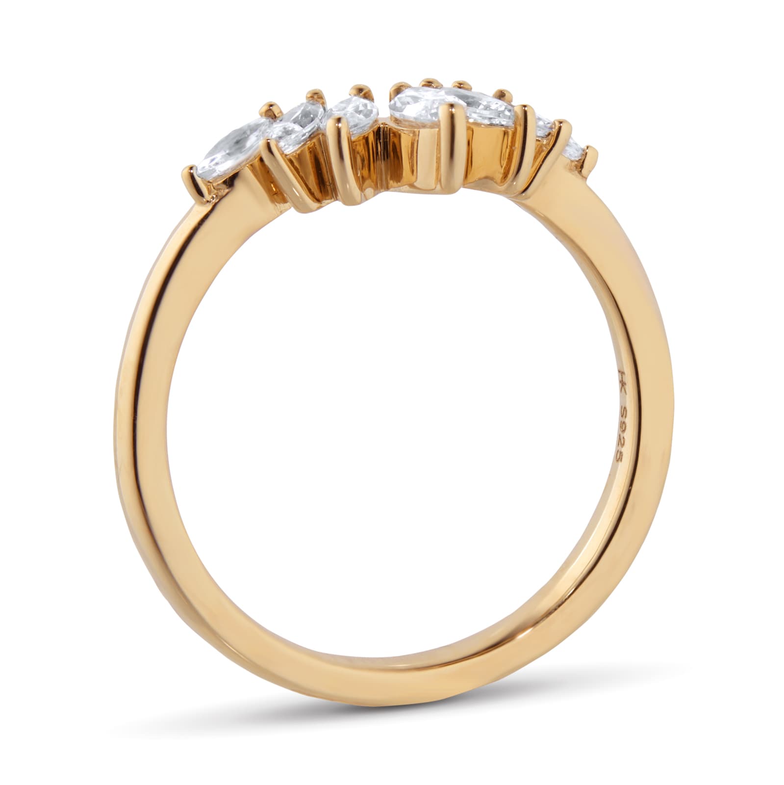 Goldsmiths 18ct Yellow Gold 0.50cttw Diamond Marquise Wedding Ring Goldsmiths 18ct Yellow Gold 0.50cttw Diamond Marquise Wedding Ring