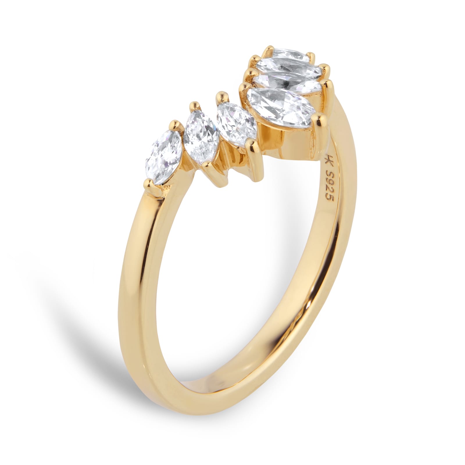 Goldsmiths 18ct Yellow Gold 0.50cttw Diamond Marquise Wedding Ring Goldsmiths 18ct Yellow Gold 0.50cttw Diamond Marquise Wedding Ring