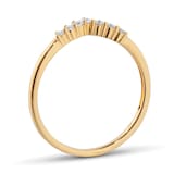 Goldsmiths 18ct Yellow Gold 0.15ct Diamond V Shaped Wedding Ring