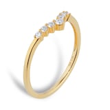 Goldsmiths 18ct Yellow Gold 0.15ct Diamond V Shaped Wedding Ring