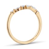 Goldsmiths 18ct Yellow Gold 0.25cttw Diamond Marquise & Round Cut V Wedding Ring