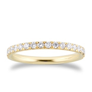 Mappin & Webb 18ct Yellow Gold 0.50cttw Diamond Set 2mm Wedding Ring