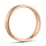 Goldsmiths 18ct Rose Gold 5mm 0.03ct Princess Cut Diamond Flat Court Heavy Wedding Ring - Ring Size N