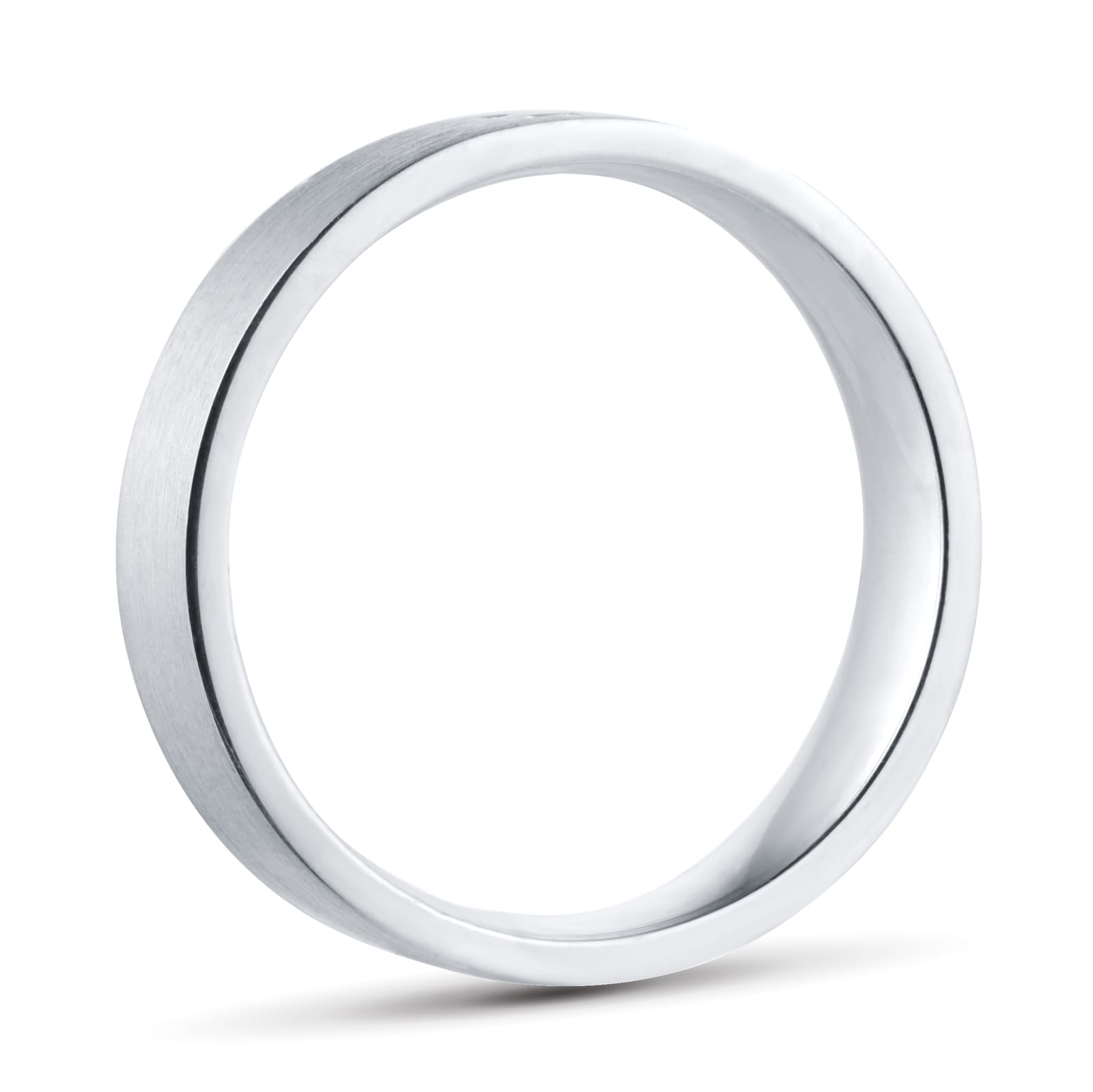 Goldsmiths 18ct White Gold 5mm 0.03ct Princess Cut Diamond Flat Court Heavy Wedding Ring