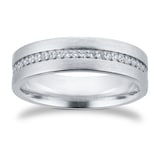 Best Luxury 
18ct White Gold 6mm 0.26ct Brilliant Cut Grain Set Diamond Flat Court Heavy Wedding Ring