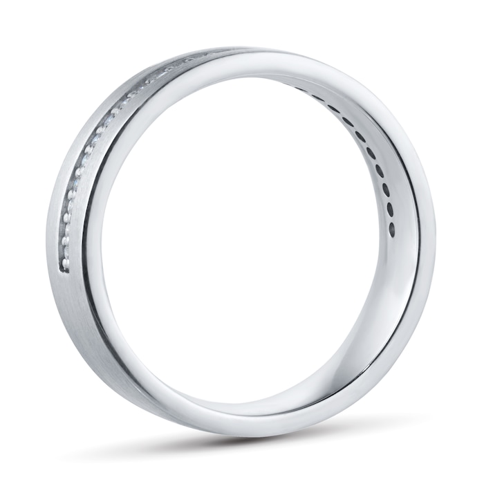 Best Luxury 
18ct White Gold 6mm 0.26ct Brilliant Cut Grain Set Diamond Flat Court Heavy Wedding Ring