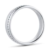 Goldsmiths 18ct White Gold 5mm 0.42ct Brilliant Cut Diamond Slight Court Heavy Wedding Ring