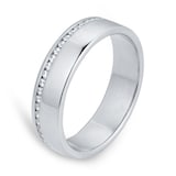 Goldsmiths 18ct White Gold 5mm 0.42ct Brilliant Cut Diamond Slight Court Heavy Wedding Ring